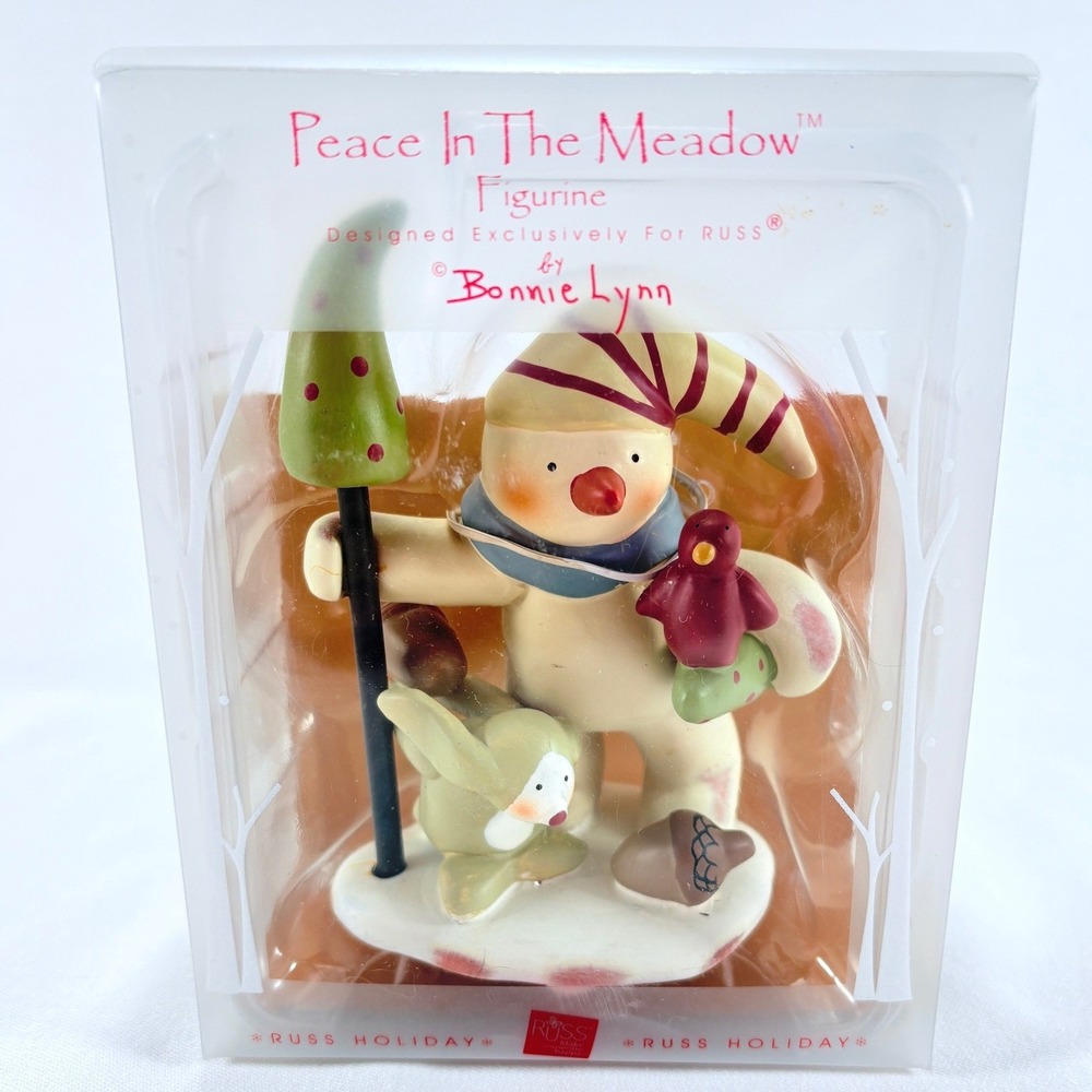 Russ Bonnie Lynn Peace In The Meadow Figurine Small Multicolor Snowman 1st Ed